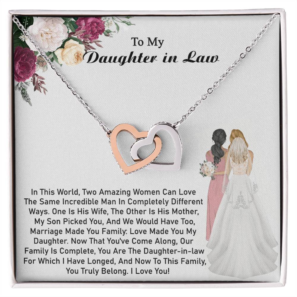 Daughter-In-Law Gift Daughter - Necklace Interlocking Hearts Necklace