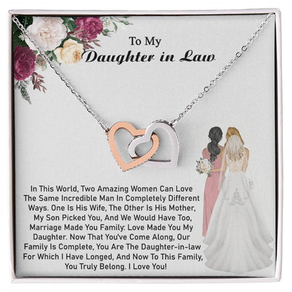 Daughter-In-Law Gift Daughter - Necklace Interlocking Hearts Necklace