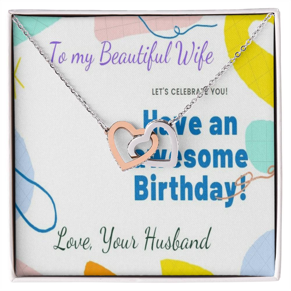 Birthday Gift For Wife Two Hearts Interlocked Interlocking Hearts Necklace