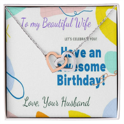 Birthday Gift For Wife Two Hearts Interlocked Interlocking Hearts Necklace