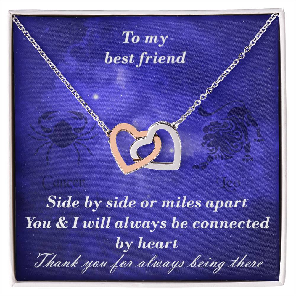 Cancer To Leo Best Friend Interlocked Hearts Necklace Interlocking Hearts Necklace