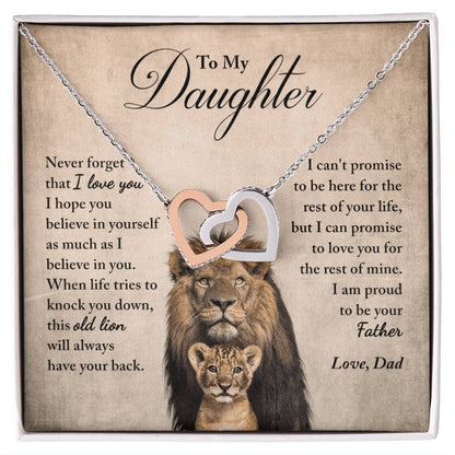 Daughter - Proud Of You - Necklace Interlocking Hearts Necklace
