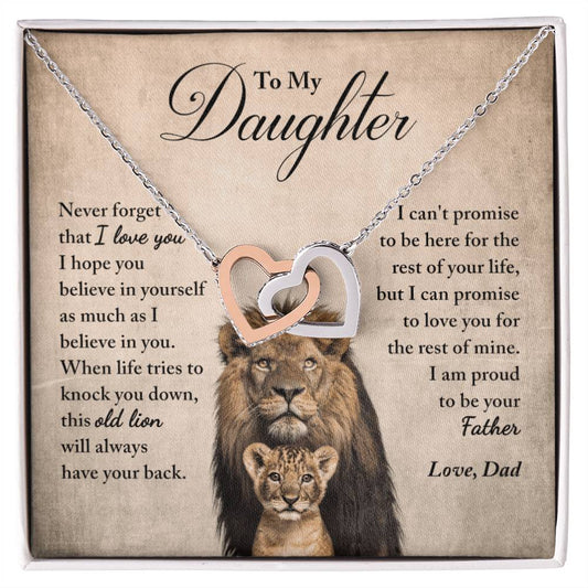 Daughter - Proud Of You - Necklace Interlocking Hearts Necklace