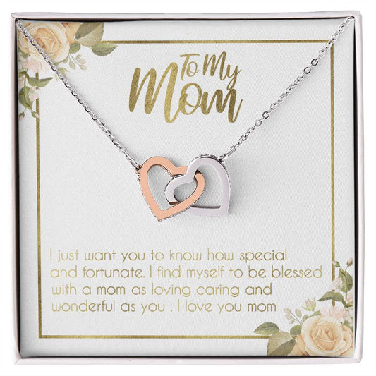 Gift For Mom - Birthday Gift For Mom Mothers Day Gift For Mom Gift For Mom Birthday Necklace For Mom Daughter To Mom Gift Interlocking Hearts Necklace
