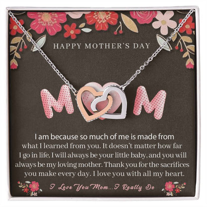 Unique Necklace Gift For Mom Interlocking Hearts Necklace