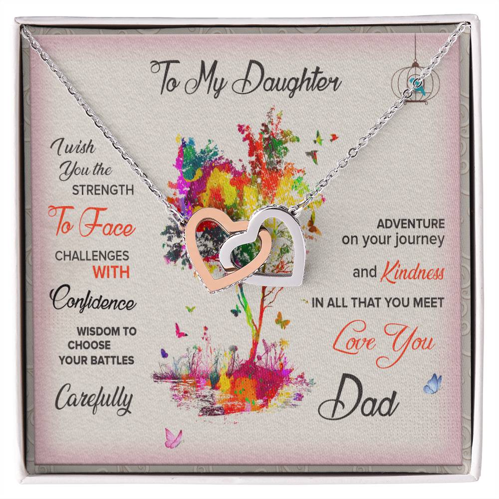 Daughter Necklace From Dad Interlocking Hearts Necklace