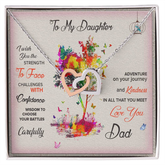 Daughter Necklace From Dad Interlocking Hearts Necklace