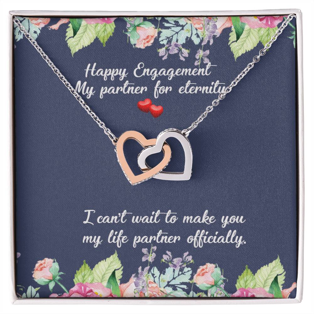 Engagement Gift For Fiancée Interlocking Hearts Necklace