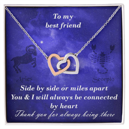 Aries To Scorpio Best Friend Interlocked Hearts Necklace Interlocking Hearts Necklace