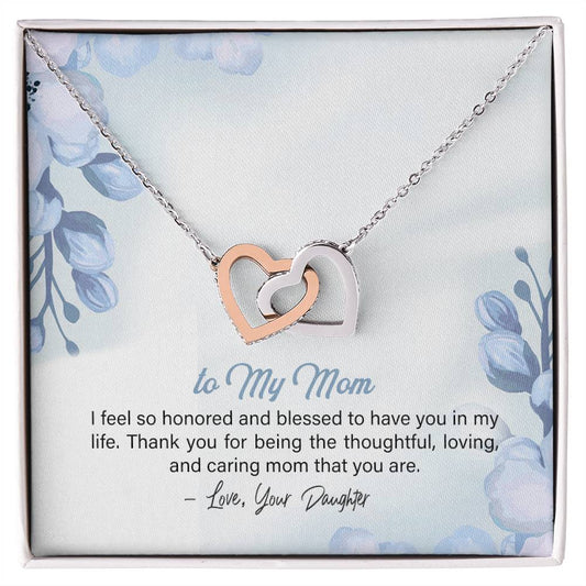 Amazing Gift For Your Mom Interlocking Hearts Necklace
