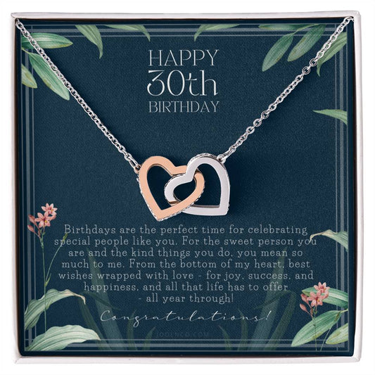 30Th Birthday Gifts For Women Necklace For Her 3 Decade Jewelry 30 Years Old 30Th Birthday Gift Necklace Jewelry Gift For Her Interlocking Hearts Necklace
