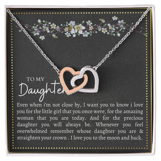 Gift For Daughter Interlocking Hearts Necklace