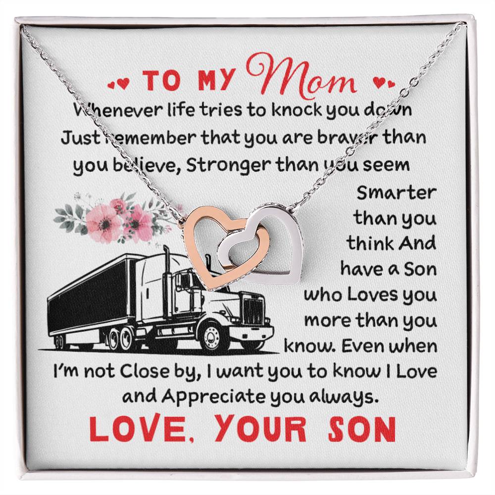 Trucker'S Mom - Interlocking Heart Necklace Interlocking Hearts Necklace