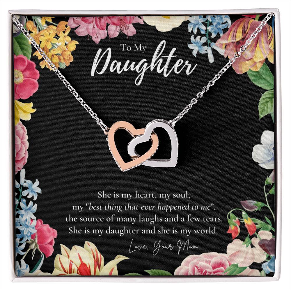 Daughter Gift To My Daughter Necklace From Mom To My Daughter Necklace Gift For Daughter From Mom Interlocking Hearts Necklace