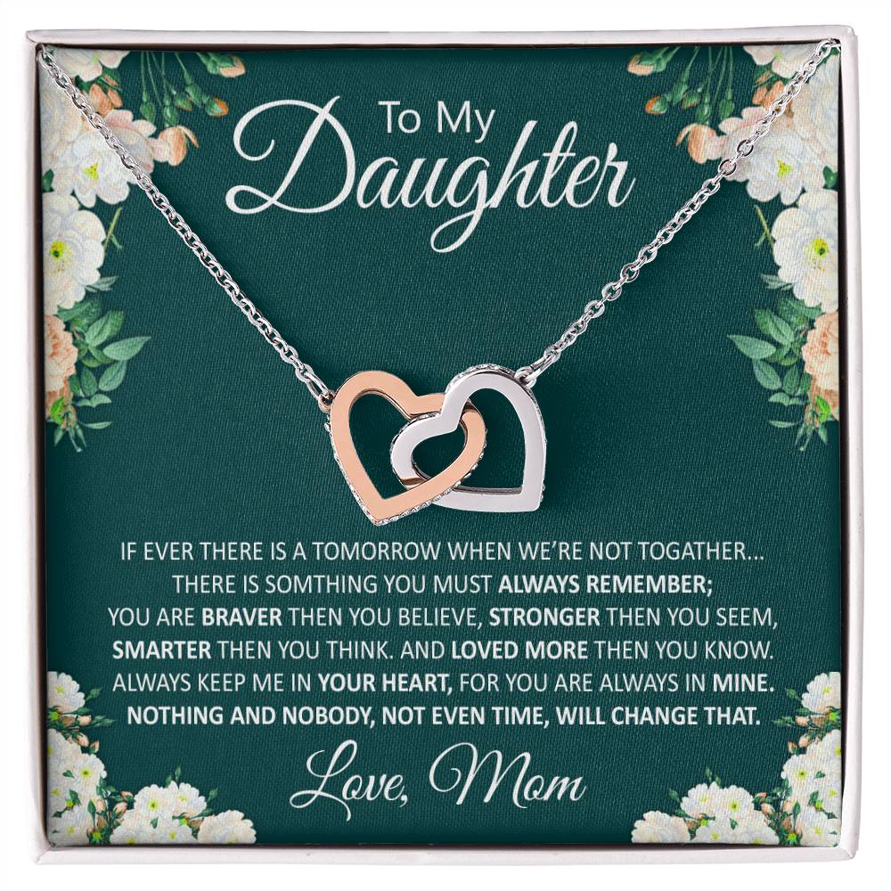 Gift For Daughter From Mom Interlocking Hearts Necklace