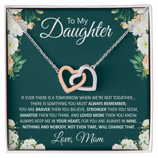 Gift For Daughter From Mom Interlocking Hearts Necklace