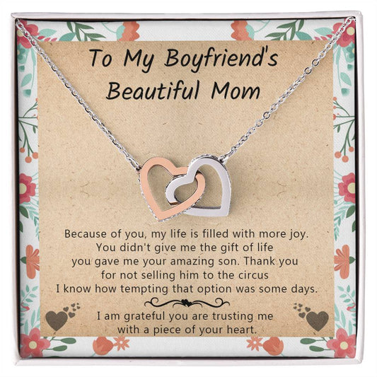 Gift For Boyfriend'S Mom - My Life Is Filled With More Joy - Interlocking Interlocking Hearts Necklace