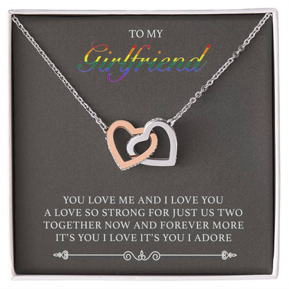 You Love Me And I Love You Interlocking Hearts Necklace