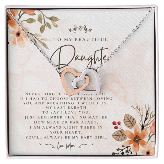 Always There Gift For Daughter Necklace Gift Interlocking Hearts Necklace