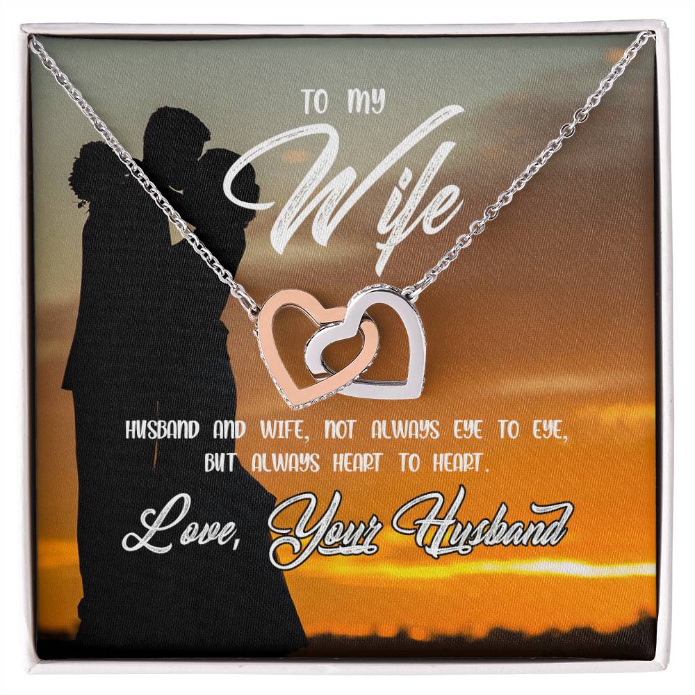 To My Wife- Always Heart To Heart Necklace Interlocking Hearts Necklace