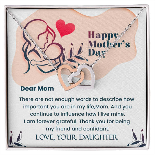 Dear Mom- Mother'S Day Gift- Perfect Gift For Mom Interlocking Hearts Necklace