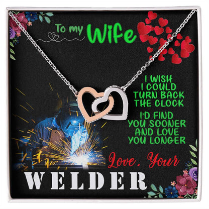 Welder'S Wife Interlocking Heart Necklace Interlocking Hearts Necklace