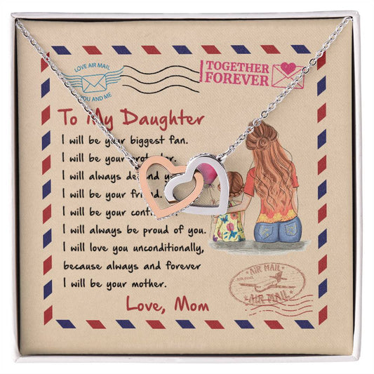 Gift For Daughter - I Will Be Your Mother - The Interlocking Heart Necklace Interlocking Hearts Necklace