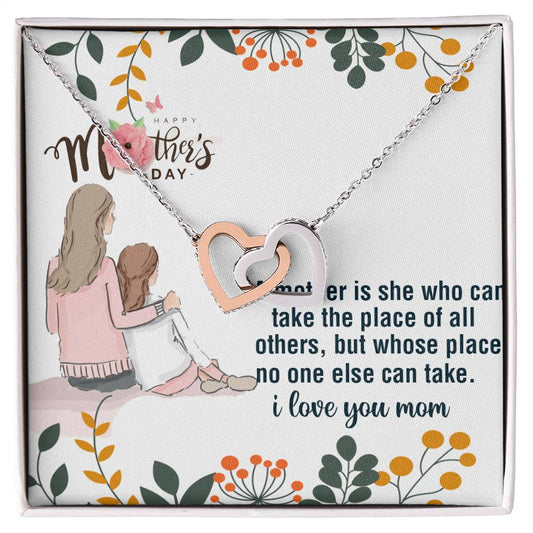 A Mother Is She Who Can Interlocking Hearts Necklace