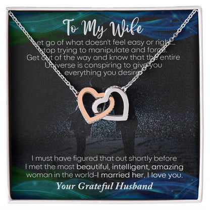 To My Wife Necklace Gift For Wife Necklace For Wife Birthday Gift For Wife Anniversary Gift For Wife Wife Christmas Gift From Husband Interlocking Hearts Necklace