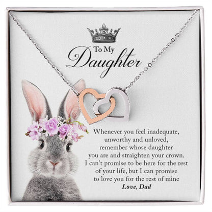 Daughter Straighten Your Crown In Usa Interlocking Hearts Necklace