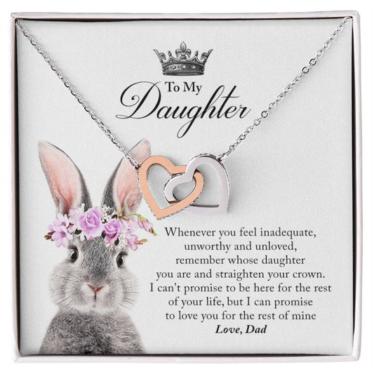 Daughter Straighten Your Crown In Usa Interlocking Hearts Necklace