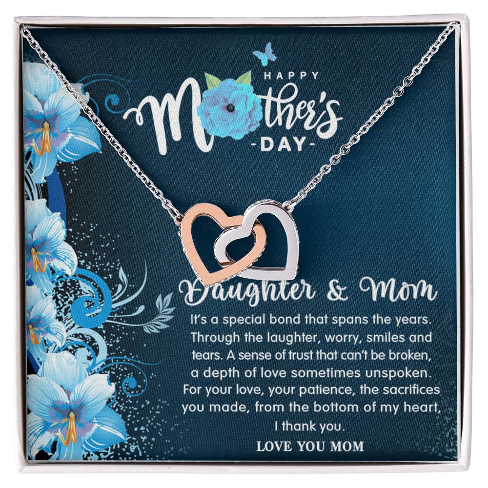 Forever Love - Daughter & Mom Necklace Interlocking Hearts Necklace