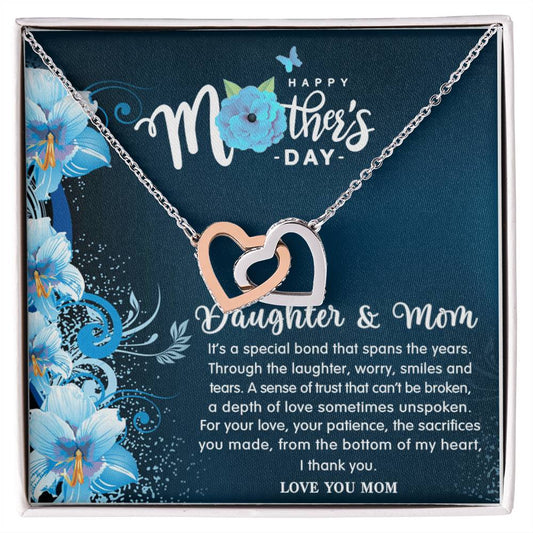 Forever Love - Daughter & Mom Necklace Interlocking Hearts Necklace