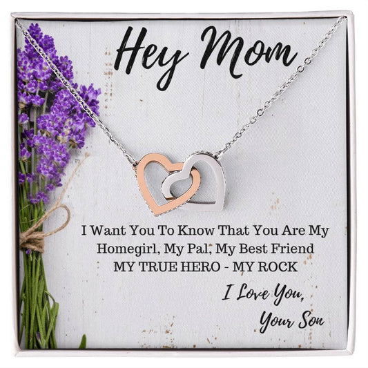 Gift For Mom - Gift For Mothers Day Interlocking Hearts Necklace