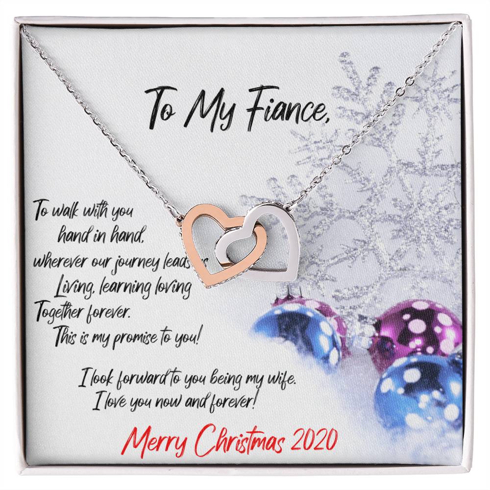 Fiance Interlocking Hearts Necklace Christmas Gift