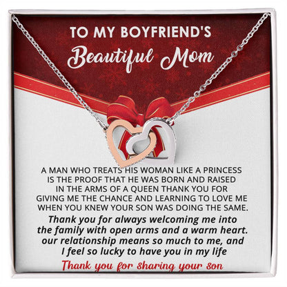 Gift For Boyfriend'S Mom - A Queen - Interlocking Interlocking Hearts Necklace