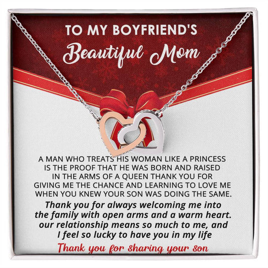 Gift For Boyfriend'S Mom - A Queen - Interlocking Interlocking Hearts Necklace