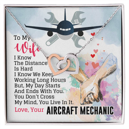 Aircraft Mechanic'S Wife - Interlocking Heart Necklace Interlocking Hearts Necklace