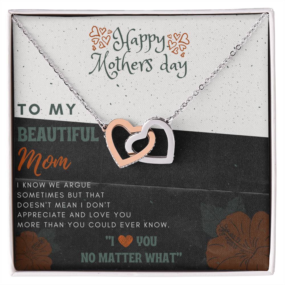 For Your Beautiful Mom On This Mother'S Day Interlocking Hearts Necklace