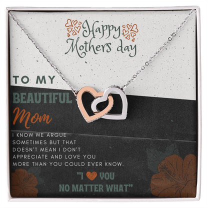 For Your Beautiful Mom On This Mother'S Day Interlocking Hearts Necklace