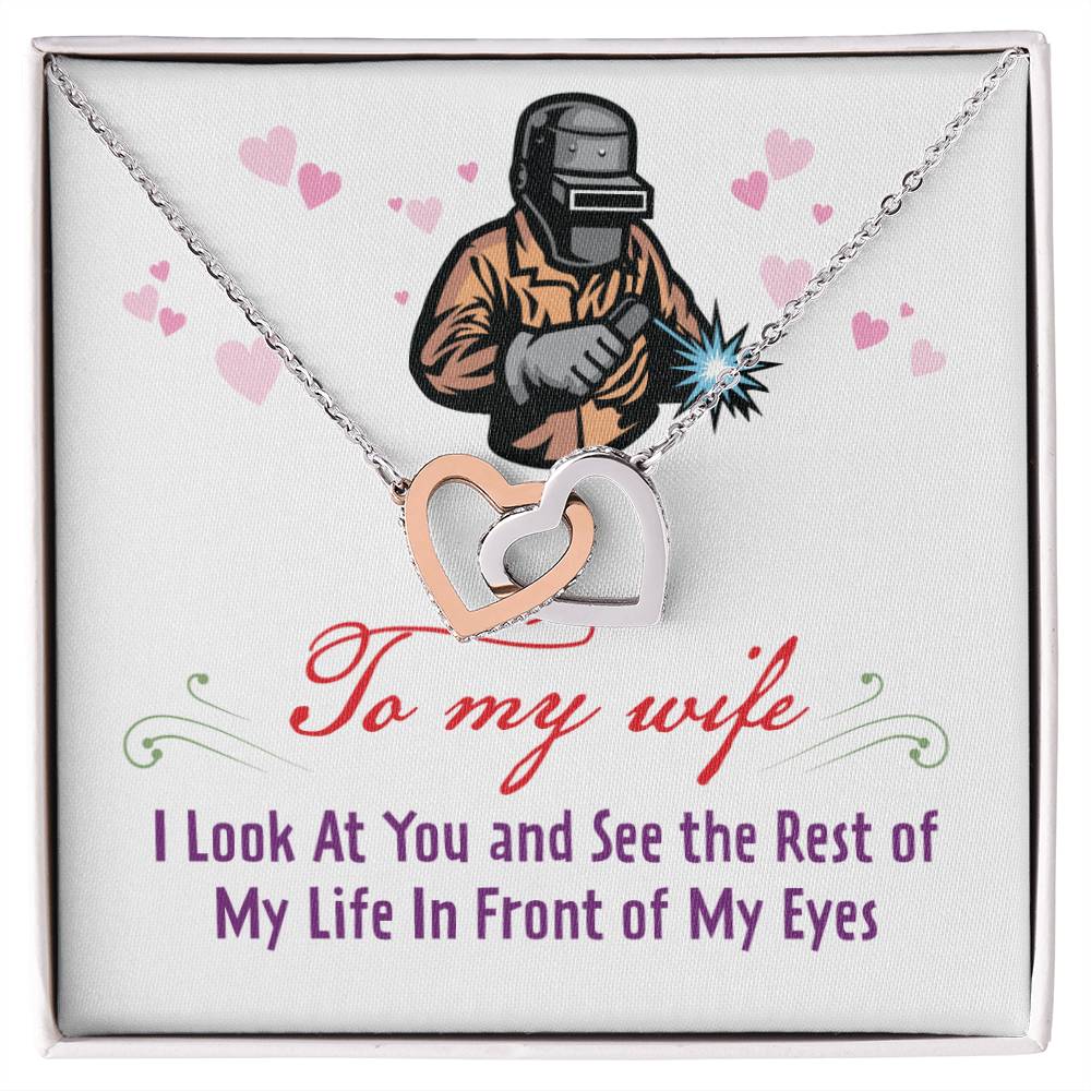 Welder'S Wife - Interlocking Heart Necklace Interlocking Hearts Necklace