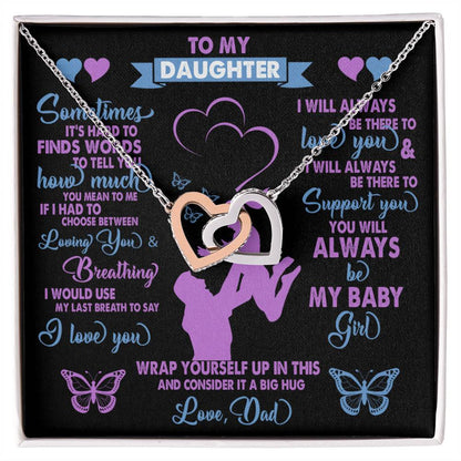 Gift For Daughter Interlocking Hearts Necklace