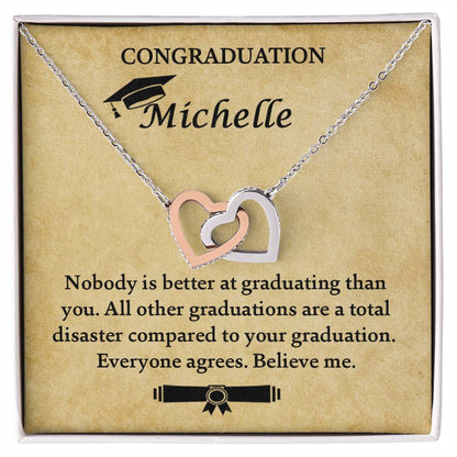 Funny Graduation Gift - Necklace Interlocking Hearts Necklace