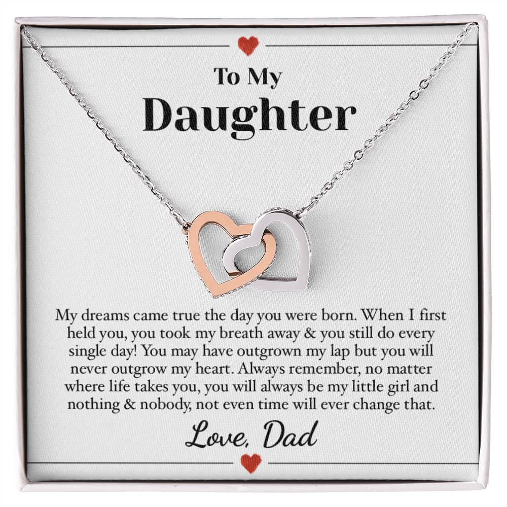 Always My Little Girl Daughter Necklace Interlocking Hearts Necklace