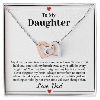 Always My Little Girl Daughter Necklace Interlocking Hearts Necklace