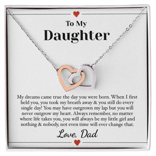 Always My Little Girl Daughter Necklace Interlocking Hearts Necklace