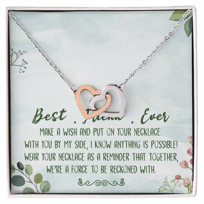 Best Friend Ever Interlocking Hearts Necklace Message Card