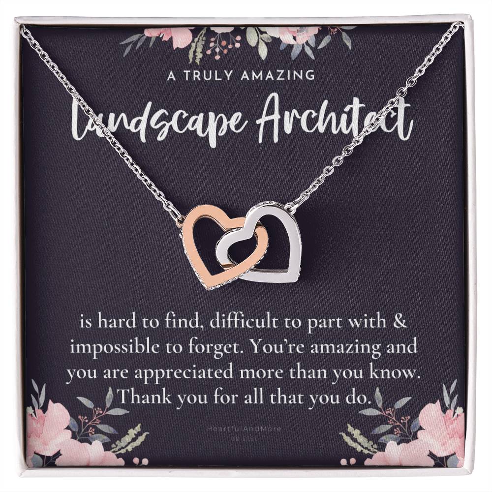 Gift For Landscape Architect Landscape Architect Appreciation Gift A Truly Amazing Landscape Architect Gift Interlocking Hearts Necklace