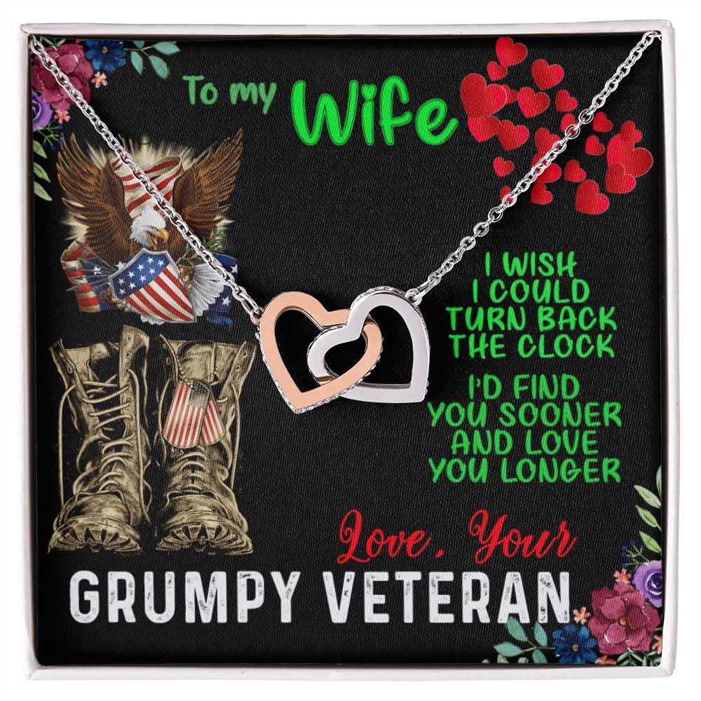 Veteran Wife Interlocking Heart Necklace Interlocking Hearts Necklace