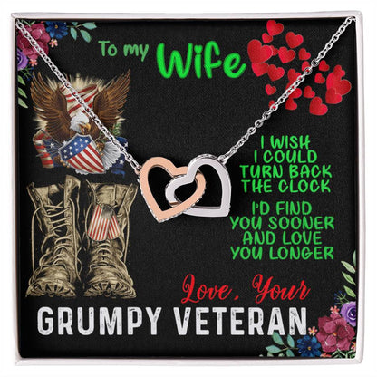 Veteran Wife Interlocking Heart Necklace Interlocking Hearts Necklace